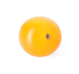 Photo of One ripe yellow tomato isolated on white