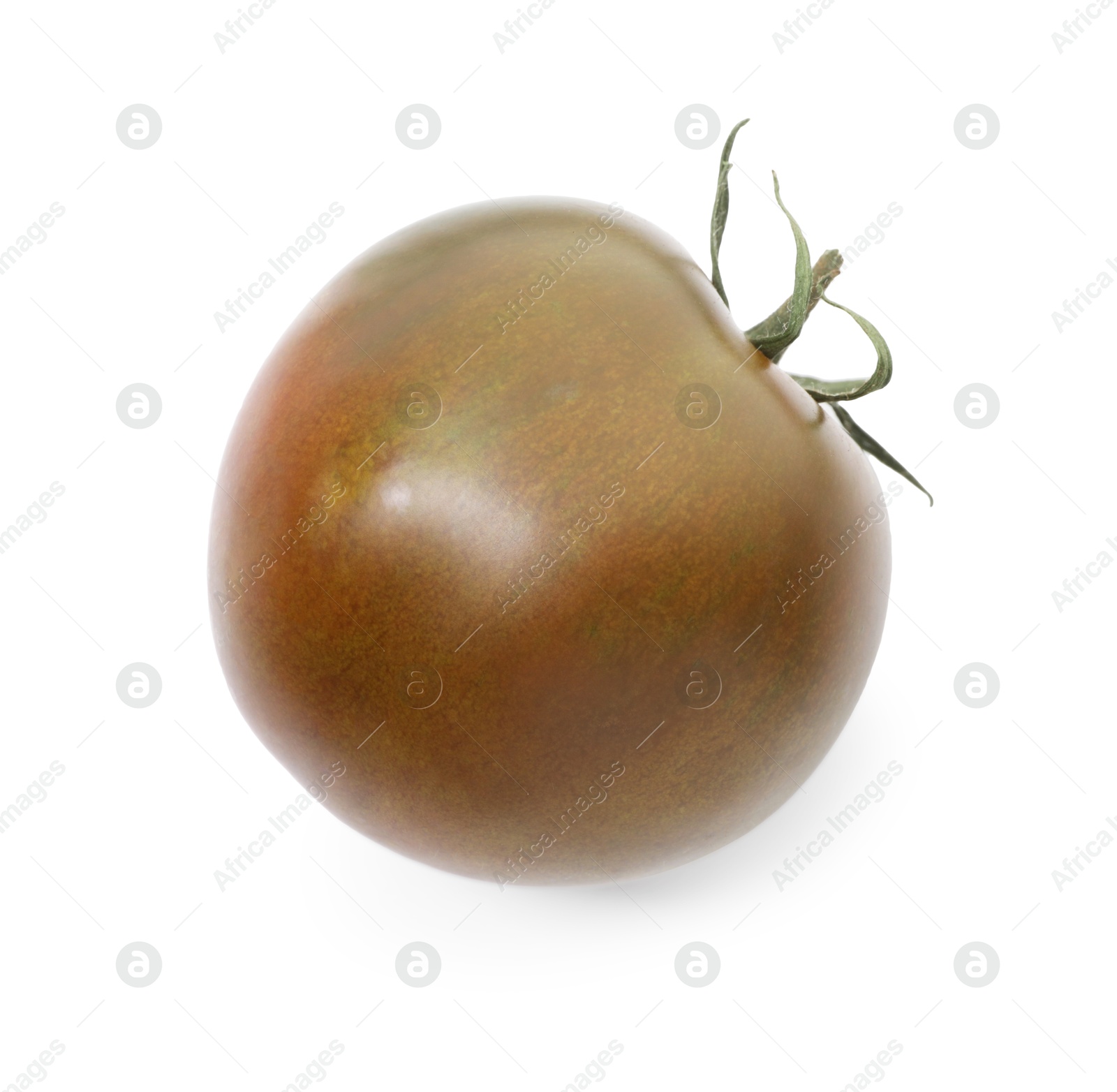 Photo of One ripe brown tomato isolated on white