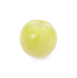Photo of One ripe green tomato isolated on white