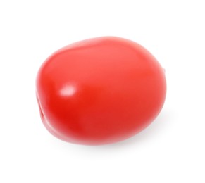 Photo of One ripe red tomato isolated on white