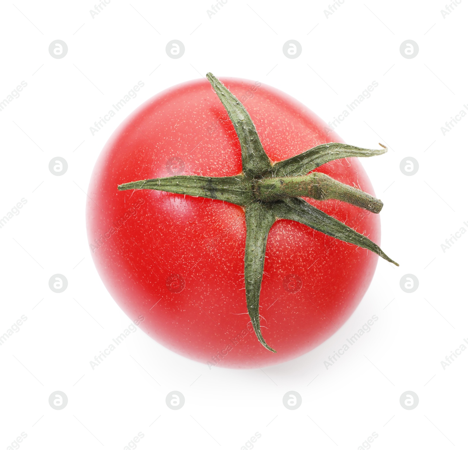 Photo of One ripe red tomato isolated on white