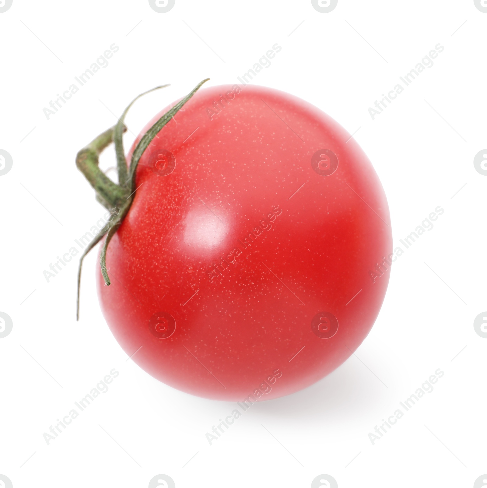 Photo of One ripe red tomato isolated on white
