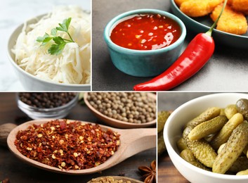 Image of Food products with sour or tangy taste, collage