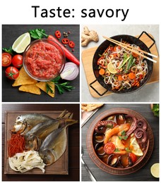 Image of Collection of different dishes with savory taste, collage