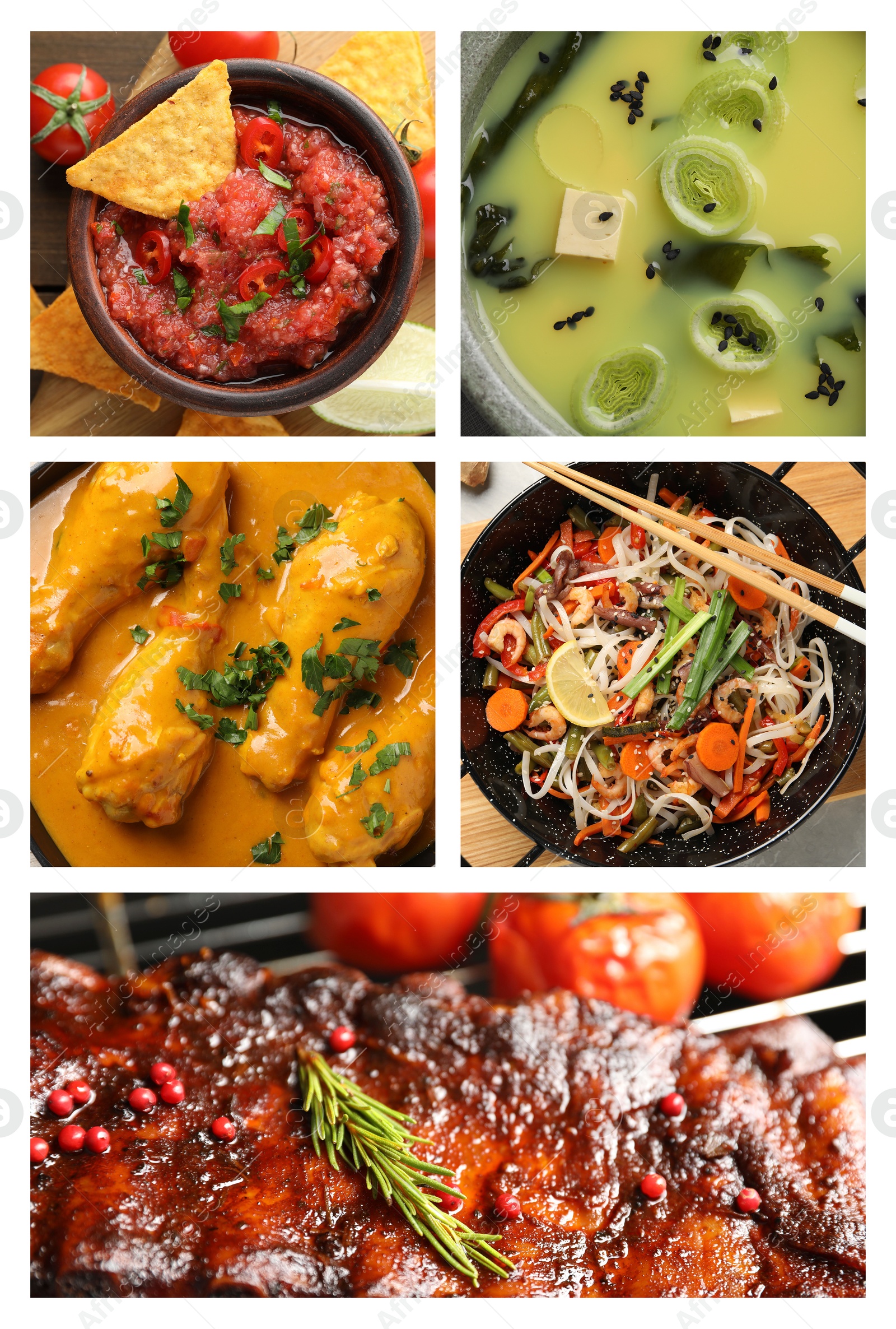 Collection of different dishes with savory taste, collage Image of Collection of different dishes with savory taste, collage