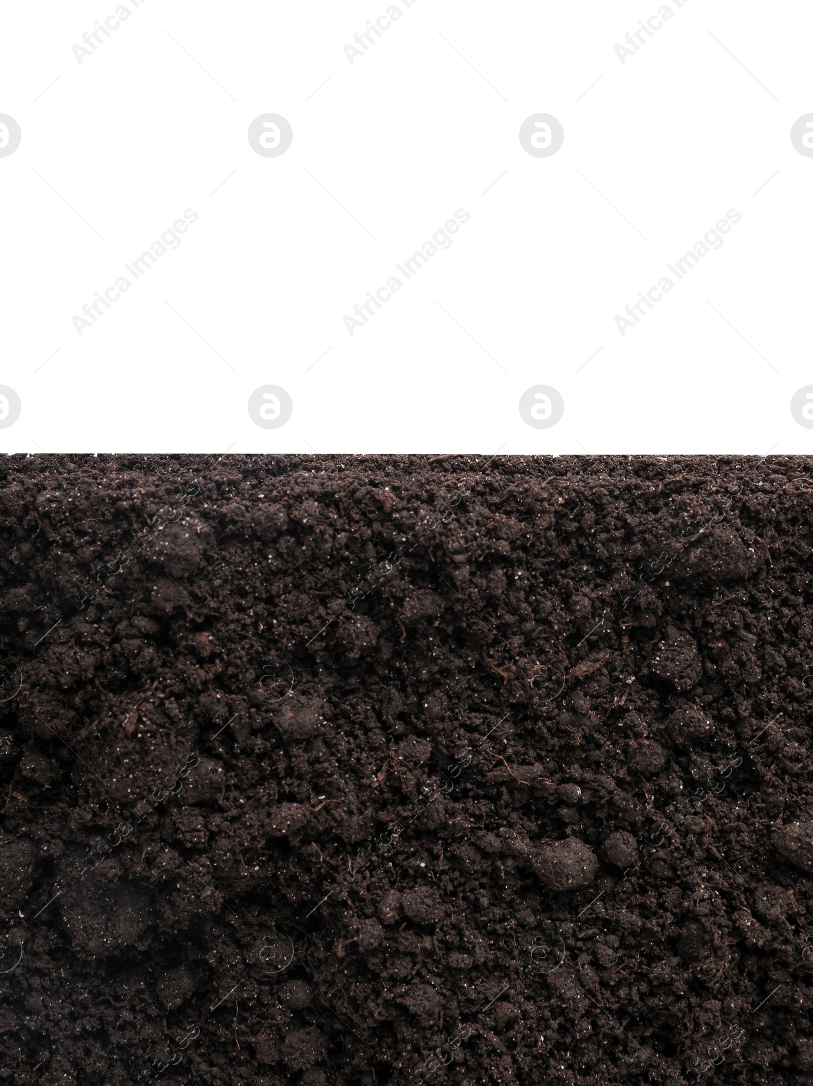 Fresh soil isolated on white, top view Photo of Fresh soil isolated on white, top view