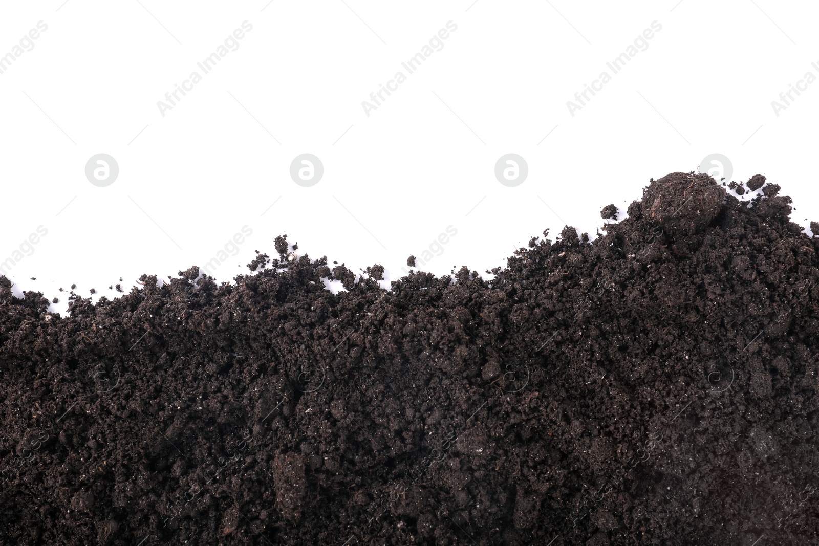 Fresh soil isolated on white, top view Photo of Fresh soil isolated on white, top view