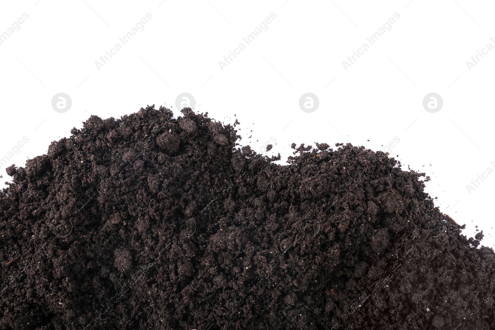 Fresh soil isolated on white, top view Photo of Fresh soil isolated on white, top view