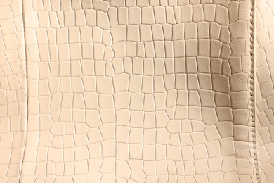 Photo of Texture of natural leather as background, top view