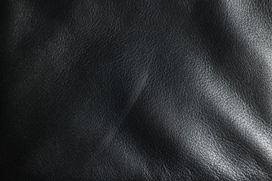 Photo of Texture of natural leather as background, top view