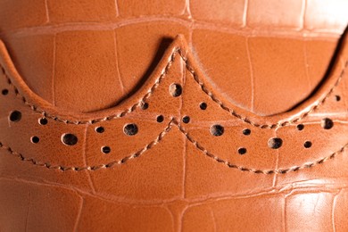 Photo of Texture of natural leather as background, closeup