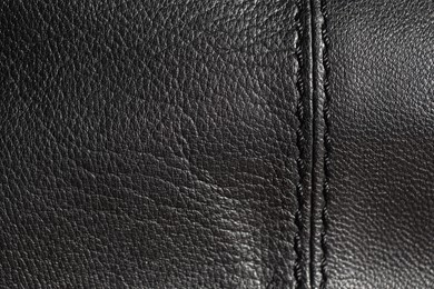 Photo of Texture of natural leather as background, top view
