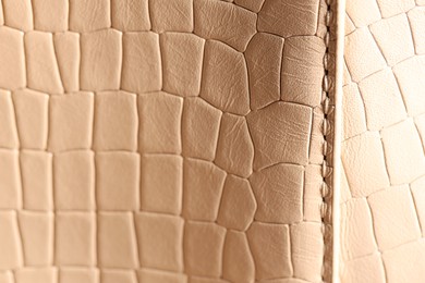 Photo of Texture of natural leather as background, closeup