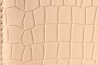 Photo of Texture of natural leather as background, closeup