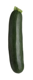 Photo of One fresh ripe zucchini isolated on white