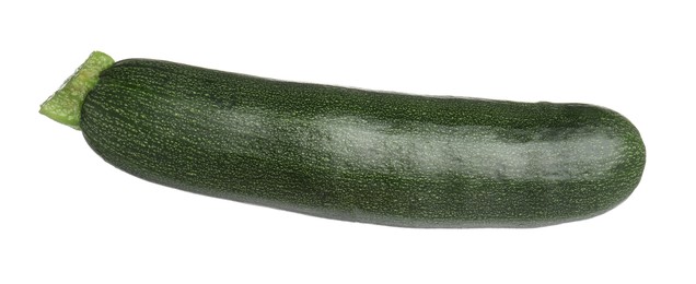 Photo of One fresh ripe zucchini isolated on white