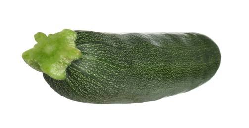 Photo of One fresh ripe zucchini isolated on white