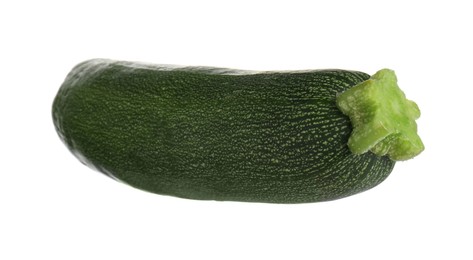 Photo of One fresh ripe zucchini isolated on white
