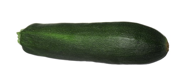 Photo of One fresh ripe zucchini isolated on white