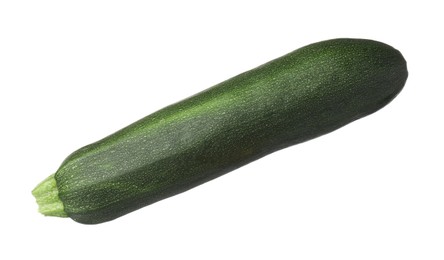 Photo of One fresh ripe zucchini isolated on white