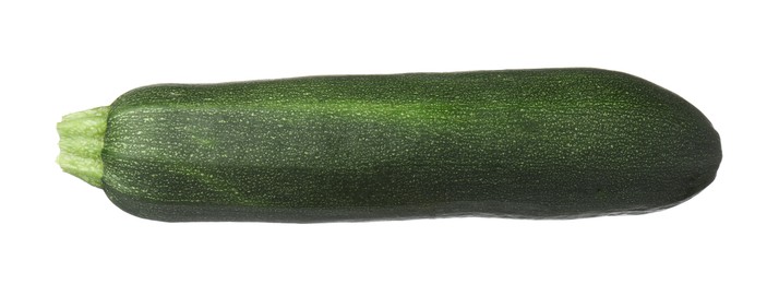 Photo of One fresh ripe zucchini isolated on white