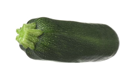 Photo of One fresh ripe zucchini isolated on white
