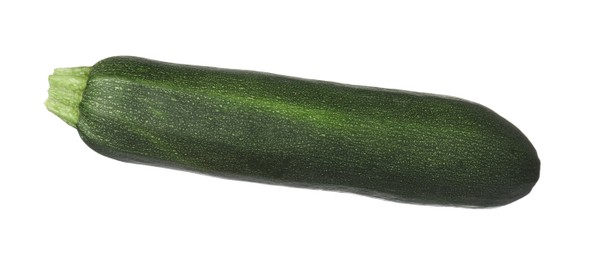 Photo of One fresh ripe zucchini isolated on white