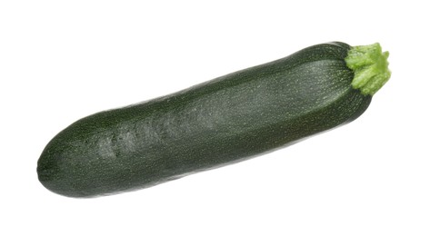 Photo of One fresh ripe zucchini isolated on white