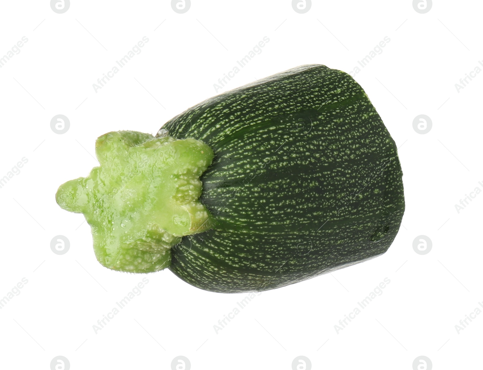 Photo of Piece of fresh ripe zucchini isolated on white