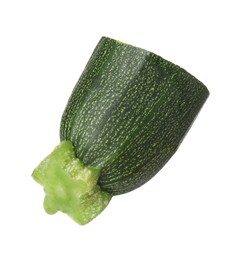 Photo of Piece of fresh ripe zucchini isolated on white