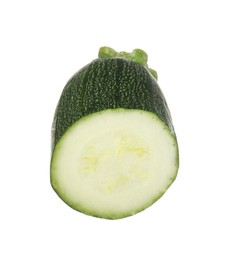 Photo of Piece of fresh ripe zucchini isolated on white