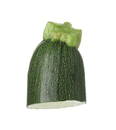 Photo of Piece of fresh ripe zucchini isolated on white