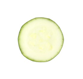 Photo of Slice of fresh ripe zucchini isolated on white