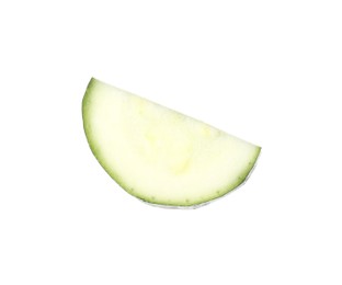 Photo of Slice of fresh ripe zucchini isolated on white