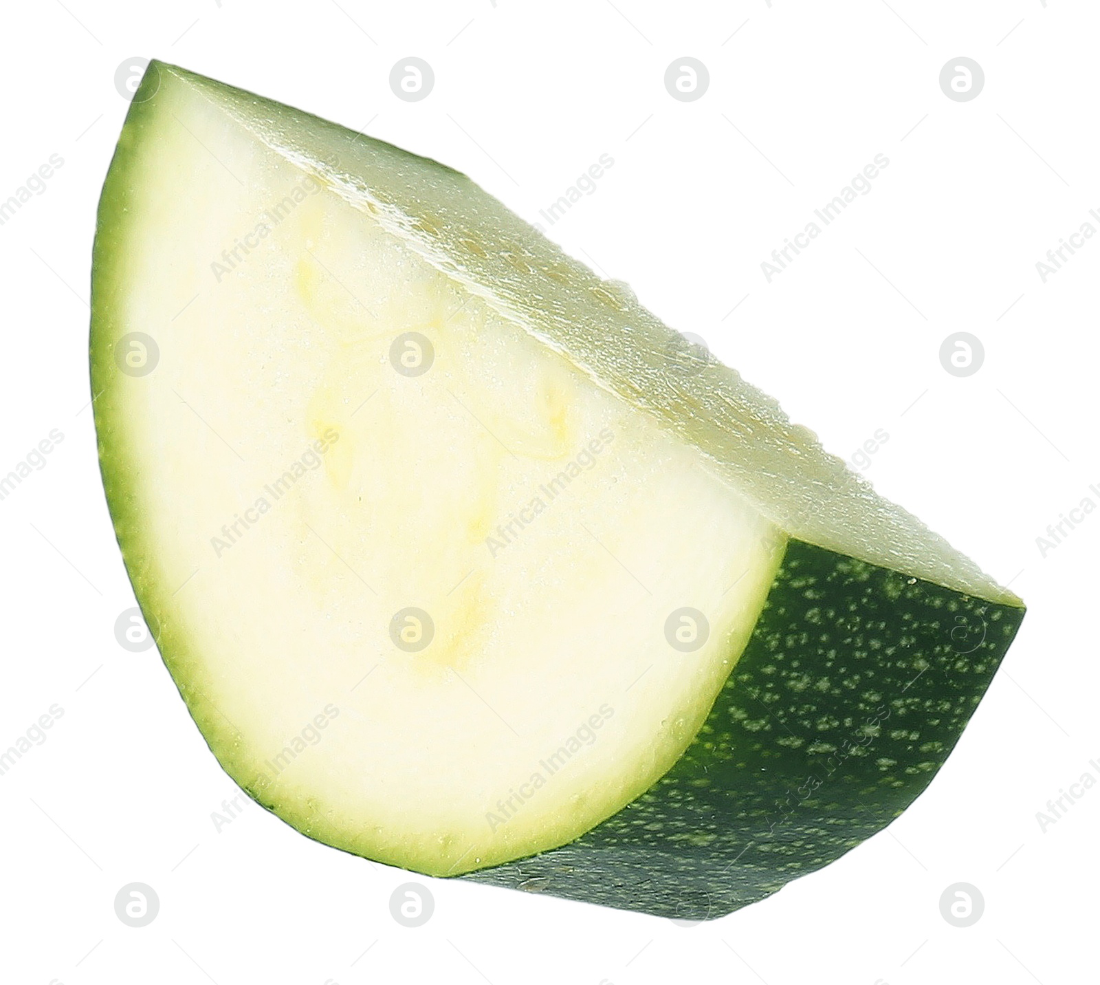 Photo of Slice of fresh ripe zucchini isolated on white