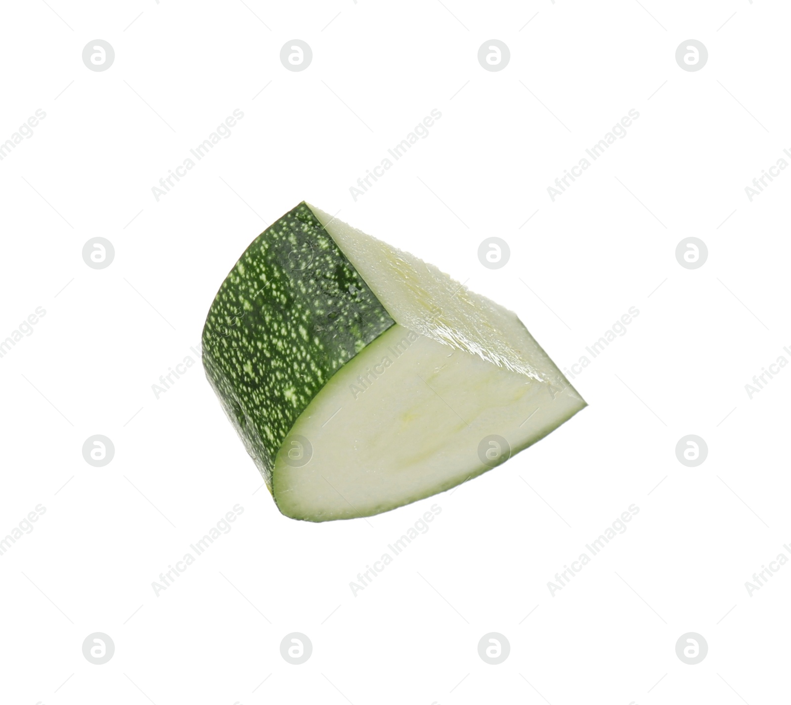Photo of Slice of fresh ripe zucchini isolated on white