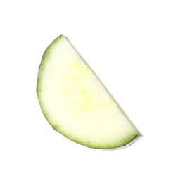 Photo of Slice of fresh ripe zucchini isolated on white