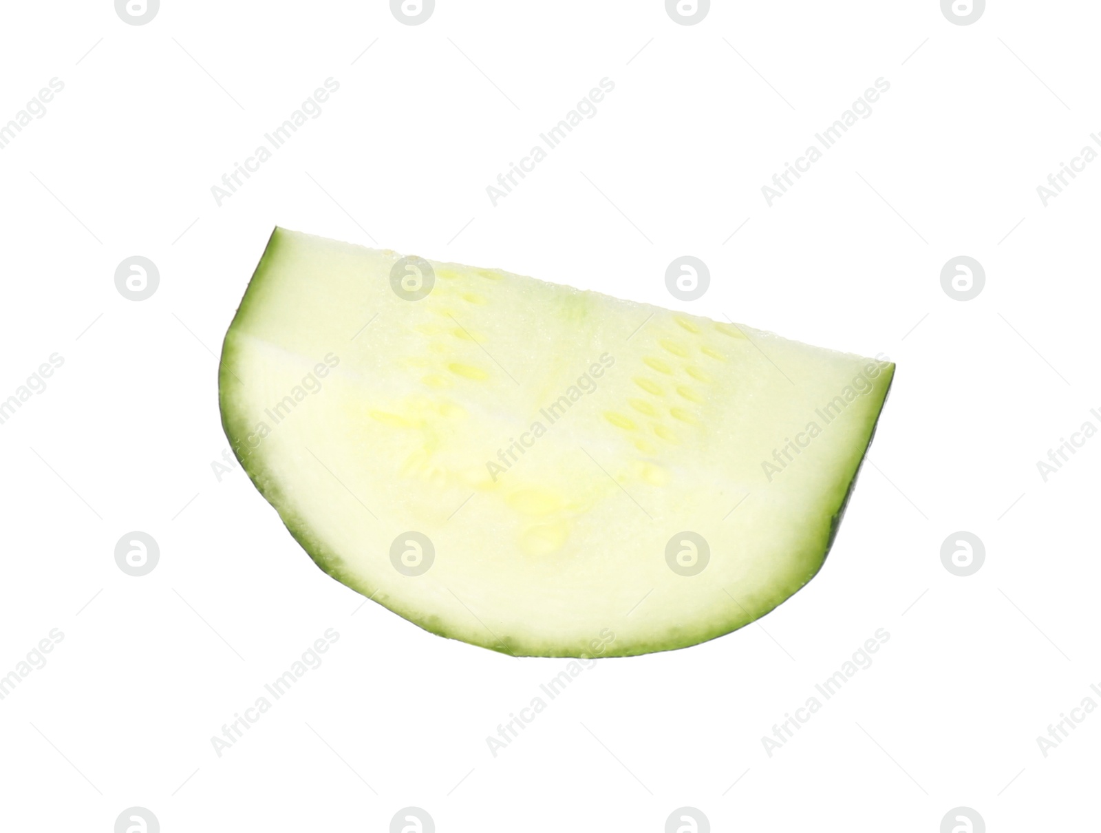 Photo of Slice of fresh ripe zucchini isolated on white