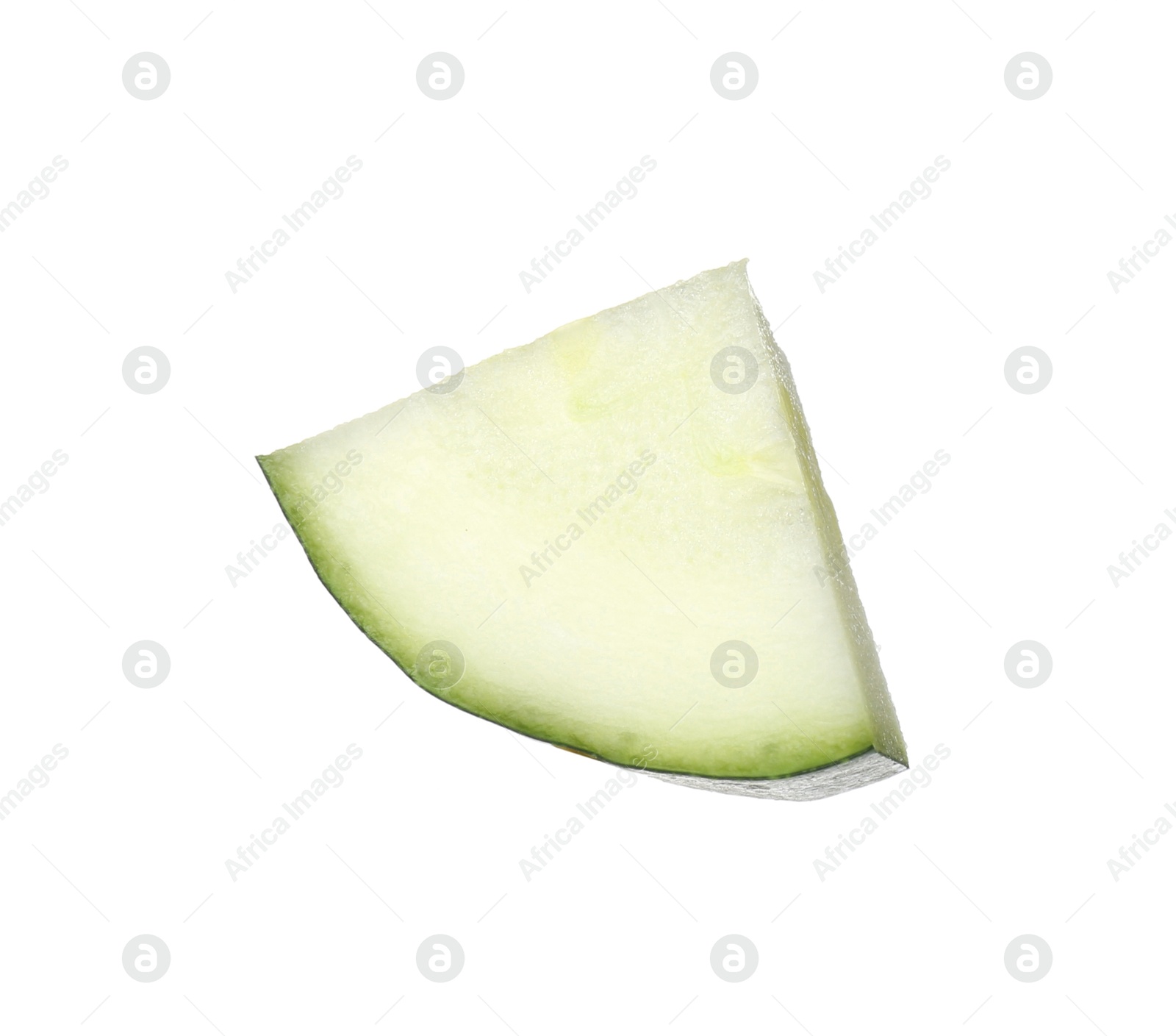 Photo of Slice of fresh ripe zucchini isolated on white