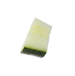 Photo of Slice of fresh ripe zucchini isolated on white