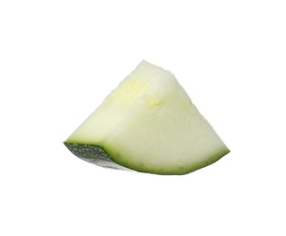 Photo of Slice of fresh ripe zucchini isolated on white