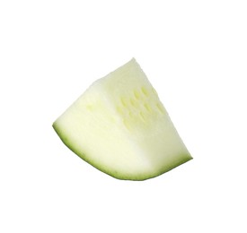 Photo of Slice of fresh ripe zucchini isolated on white