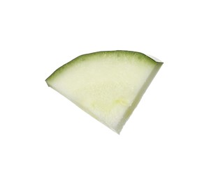 Photo of Slice of fresh ripe zucchini isolated on white
