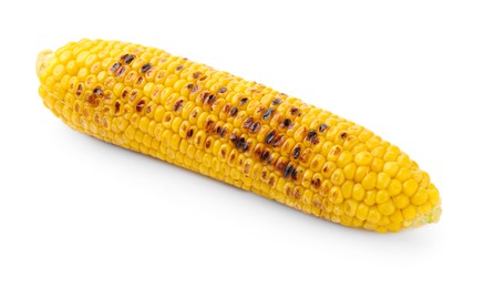 Photo of One tasty grilled corncob isolated on white