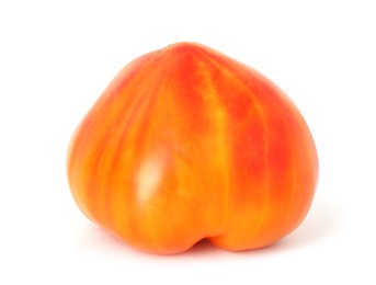 Photo of One ripe yellow tomato isolated on white