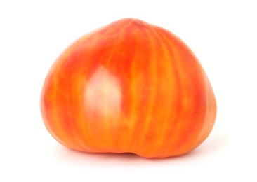 Photo of One ripe yellow tomato isolated on white