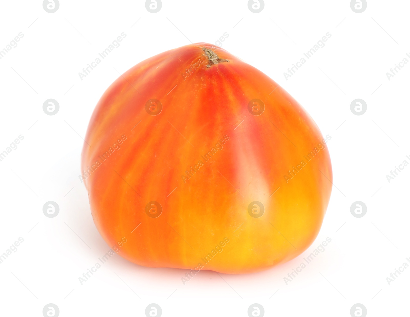 One ripe yellow tomato isolated on white Photo of One ripe yellow tomato isolated on white
