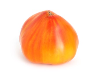 Photo of One ripe yellow tomato isolated on white