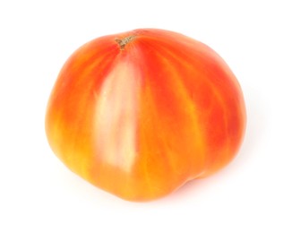 Photo of One ripe yellow tomato isolated on white