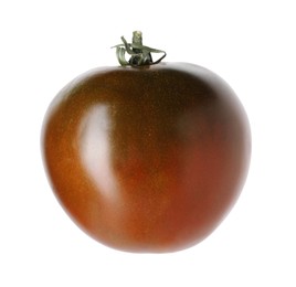 Photo of One ripe brown tomato isolated on white